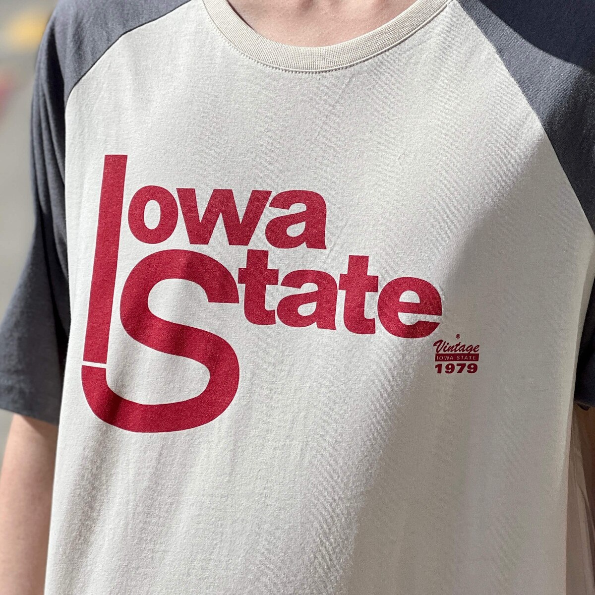 CI Sport Iowa State Raglan Ecru & Gray T-Shirt